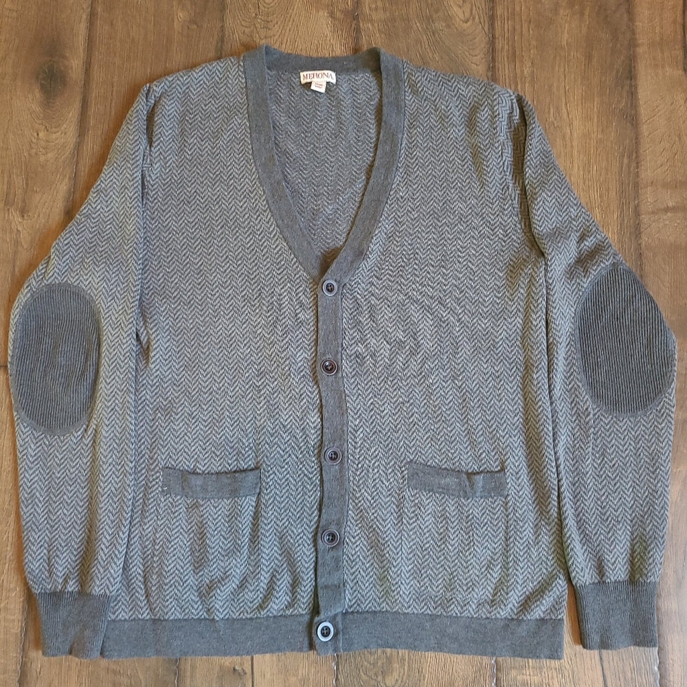 Gray Chevron Merona Cardigan Size Medium Men